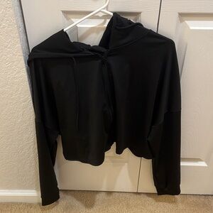 SHEIN Black Cropped Zip-Up Hoodie